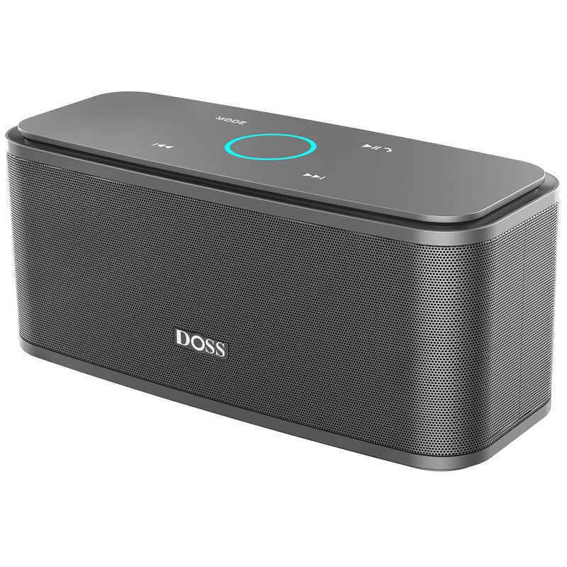 DOSS SoundBox Touch Wireless Bluetooth Speaker-12W HD Sound with Rich Bass, IPX5 Waterproof, 20H Playtime, Handsfree, for Gatherings, Home, Office, Outdoor, Travel-Grey - Image 1